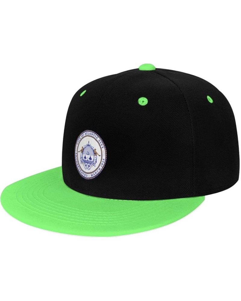 Seal of Atlantic City Snapback Hat for Men Women Baseball Cap Trucker Flat Bill Hats Dad Caps Green $10.18 Baseball Caps