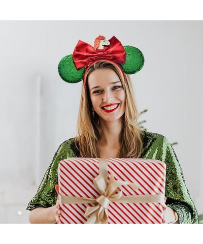 Christmas Headbands Mouse Ears Hair Hoop Glitter Costumes Headwear Bowknot Christmas Costume Accessories (G) B $7.33 Headbands