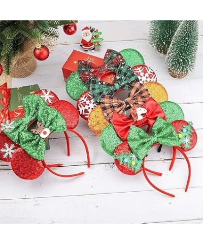 Christmas Headbands Mouse Ears Hair Hoop Glitter Costumes Headwear Bowknot Christmas Costume Accessories (G) B $7.33 Headbands