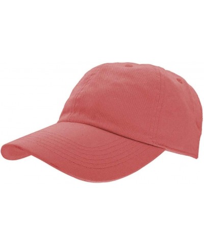 Men Women Unisex Plain Cotton Baseball Cap Washed Adjustable Polo Style Coral $12.31 Baseball Caps