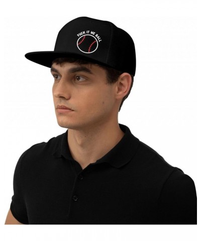 Fuck It We Ball Hat Flat Brim Bill Hats Funny Mems Black Hip Hop Trucker Cap Gift Black $11.54 Baseball Caps