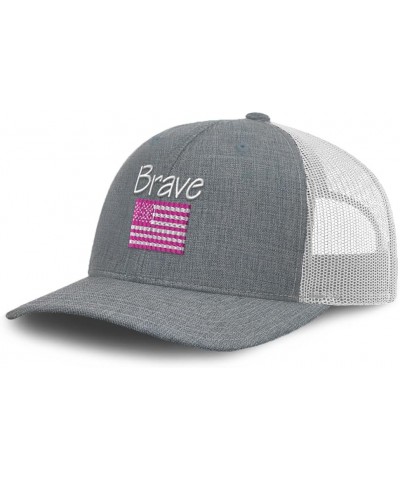 Trucker Hat Baseball Cap Brave Patriotic Cotton Dad Hats for Men & Women Heather Gray White $13.50 Baseball Caps