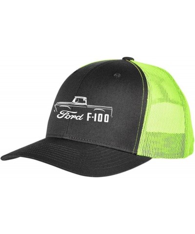 1957-60 Ford F100 Pickup Truck Fully Embroidered Yupoong 6606 Snapback Trucker Fitted Cap Grey-neon $15.62 Baseball Caps