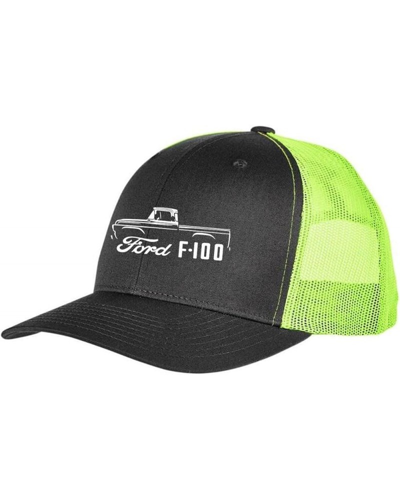 1957-60 Ford F100 Pickup Truck Fully Embroidered Yupoong 6606 Snapback Trucker Fitted Cap Grey-neon $15.62 Baseball Caps