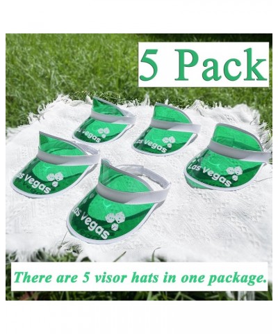 5 Pack Sun Visor Hats Women Clear Colorful Party Outdoor Sports Beach Golf Cap Casino Prints $17.55 Sun Hats