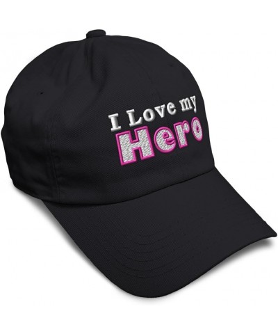 Soft Baseball Cap I Love My Hero Cotton Dad Hats for Men & Women Black $15.11 Baseball Caps