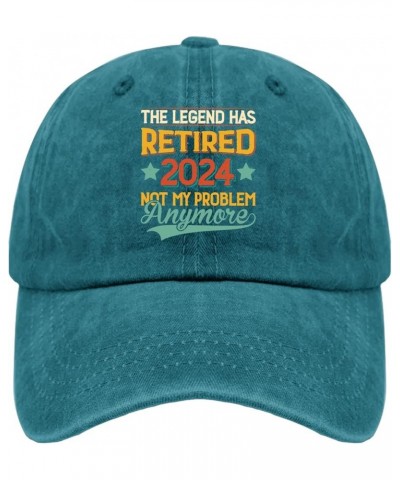 The Legend Has Retired 2024 Not My Problem Anymore Hats Mountain Hat Pigment Black Womens Beach Hat Gifts for Cyan Blue $10.9...