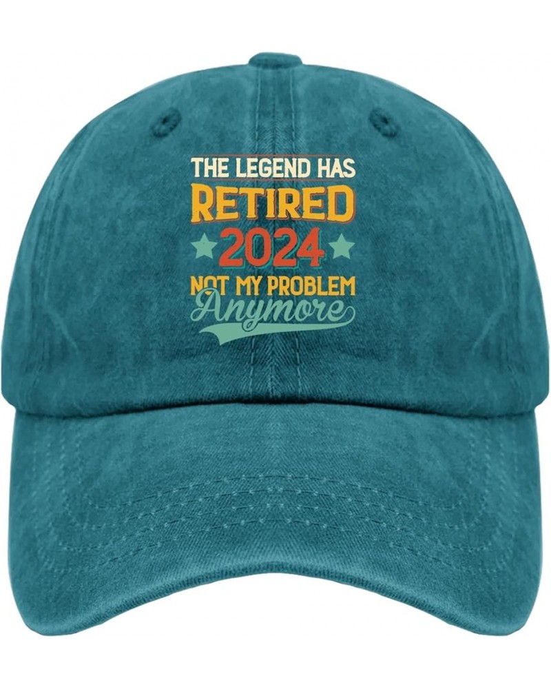 The Legend Has Retired 2024 Not My Problem Anymore Hats Mountain Hat Pigment Black Womens Beach Hat Gifts for Cyan Blue $10.9...