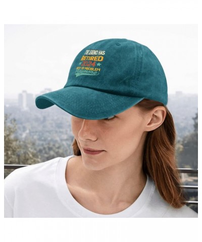 The Legend Has Retired 2024 Not My Problem Anymore Hats Mountain Hat Pigment Black Womens Beach Hat Gifts for Cyan Blue $10.9...