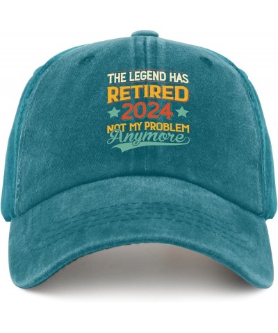 The Legend Has Retired 2024 Not My Problem Anymore Hats Mountain Hat Pigment Black Womens Beach Hat Gifts for Cyan Blue $10.9...