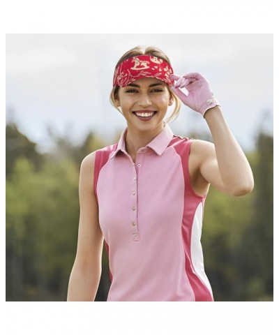 Red Christmas Elements Sun Visor Hat for Men and Women Empty Top Sports Hat for Golf, Tennis, Running, and Jogging $13.33 Visors