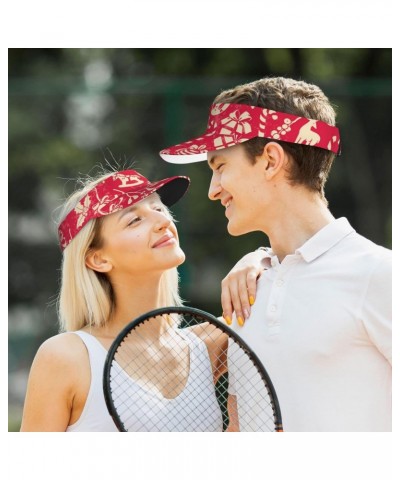 Red Christmas Elements Sun Visor Hat for Men and Women Empty Top Sports Hat for Golf, Tennis, Running, and Jogging $13.33 Visors