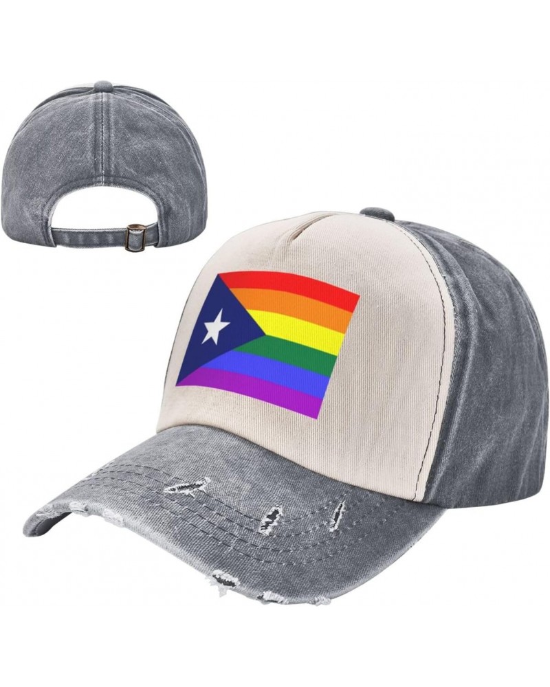 Puerto Rico Rainbow Gay Pride Flag Baseball Cap Adult Adjustable Casual Duck Tongue Hat Golf Caps Trucker Hats $10.15 Basebal...