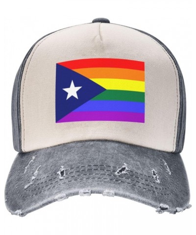 Puerto Rico Rainbow Gay Pride Flag Baseball Cap Adult Adjustable Casual Duck Tongue Hat Golf Caps Trucker Hats $10.15 Basebal...