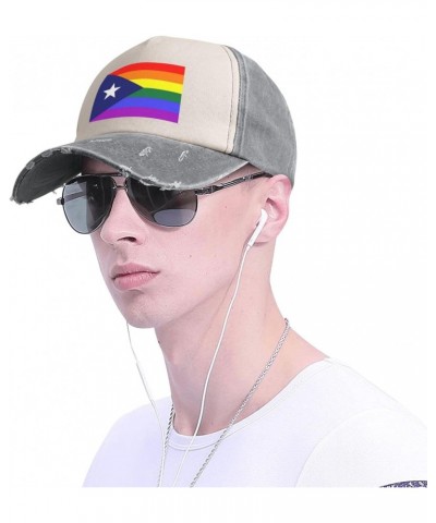 Puerto Rico Rainbow Gay Pride Flag Baseball Cap Adult Adjustable Casual Duck Tongue Hat Golf Caps Trucker Hats $10.15 Basebal...