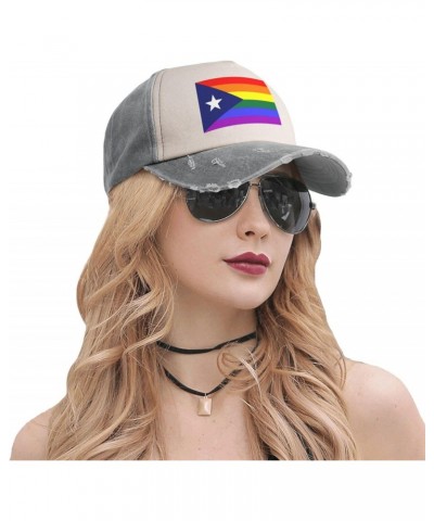 Puerto Rico Rainbow Gay Pride Flag Baseball Cap Adult Adjustable Casual Duck Tongue Hat Golf Caps Trucker Hats $10.15 Basebal...