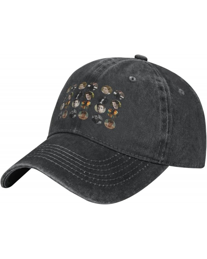 Washed Cowboy Baseball Cap Snapback Hats Adjustable Dad Hat Trucker Hats for Women Men Black Black $11.79 Baseball Caps