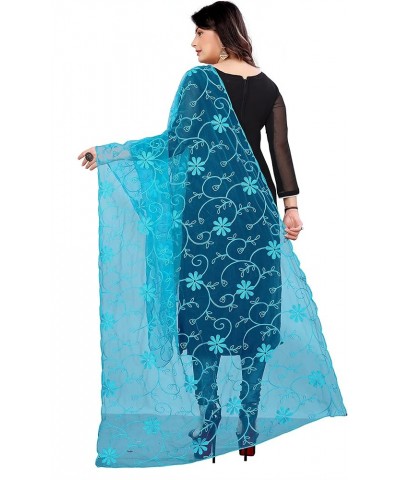 Women's Soft Net Embroidery Floral Lace Mesh Party Prom Wedding Shawl Scarf Wraps and Beach Swimsuit Cover-Up Aquablue $19.38...