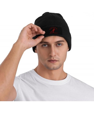 Winter Knit Hat Cap for Men Women, Adopt Don't Shop Unisex Beanie Hat Cuffed Skull Cap Warm Ski Hats Black Black $6.75 Skulli...