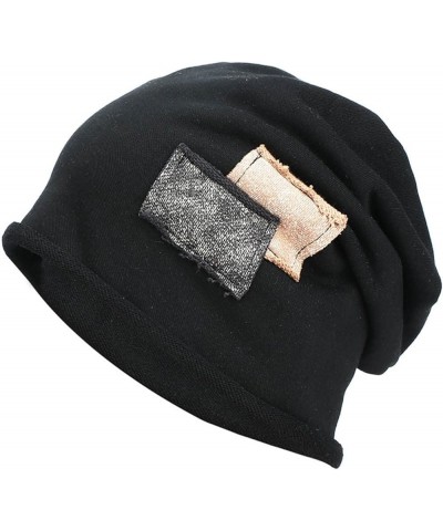 Winter Mens Womens Beanie Hat Scarf Set Warm Knit Hat Thick Winter Cap Neck Warmer for Men Women Black $7.39 Skullies & Beanies