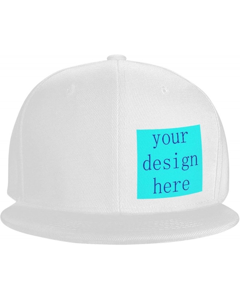 Personalized Hats Custom Text Logo Image Here Mom and Dad Hat Flat Brim Hat White-17 $7.49 Baseball Caps