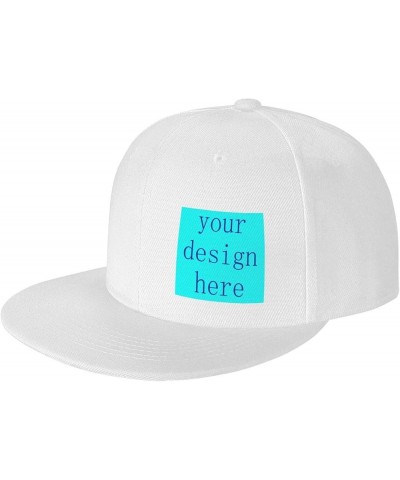 Personalized Hats Custom Text Logo Image Here Mom and Dad Hat Flat Brim Hat White-17 $7.49 Baseball Caps