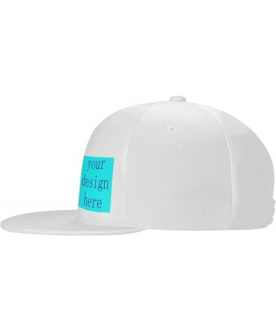 Personalized Hats Custom Text Logo Image Here Mom and Dad Hat Flat Brim Hat White-17 $7.49 Baseball Caps