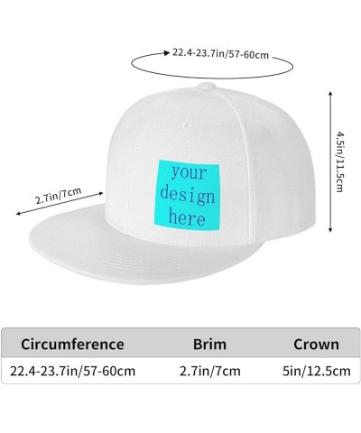 Personalized Hats Custom Text Logo Image Here Mom and Dad Hat Flat Brim Hat White-17 $7.49 Baseball Caps