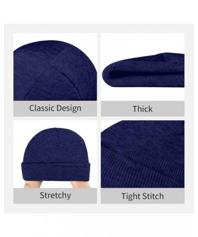 Guinea Flag Knitted Hat Acrylic Cold Weather Hat Warm Brimless hat Elastic Force Caps Navy Blue $12.70 Skullies & Beanies