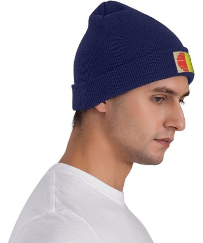 Guinea Flag Knitted Hat Acrylic Cold Weather Hat Warm Brimless hat Elastic Force Caps Navy Blue $12.70 Skullies & Beanies