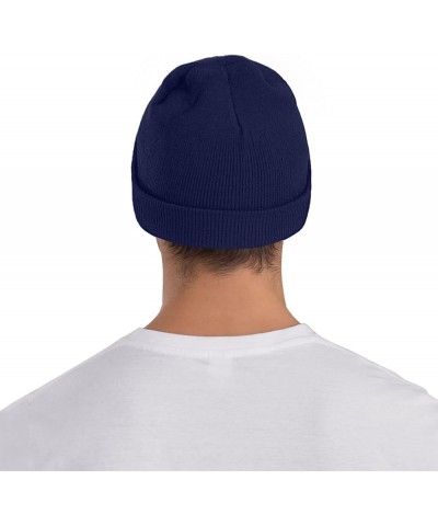 Guinea Flag Knitted Hat Acrylic Cold Weather Hat Warm Brimless hat Elastic Force Caps Navy Blue $12.70 Skullies & Beanies