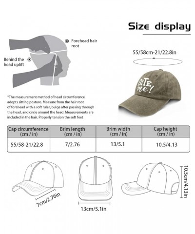 Baseball Caps Bite Me Baseball Caps, Vintage Baseball Cap for Men Pigment Khaki $12.38 Baseball Caps