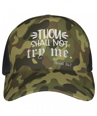 Thou Shall Not Try Me Mood Baseball Cap Adjustable Men Women Tucker Dad Hat Black $14.76 Baseball Caps