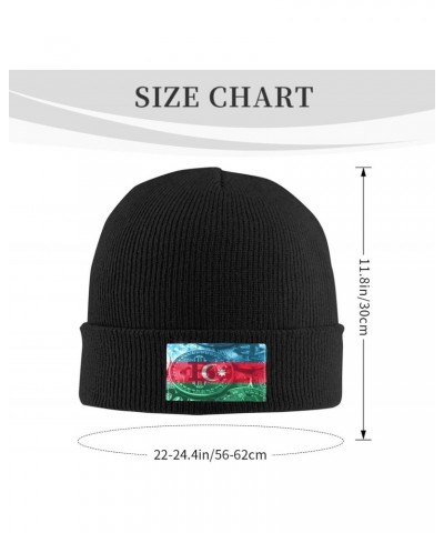 Azerbaijan Bitcoin Flag Knitted Hat Cold Weather Hat Warm Brimless hat Elastic Force Caps Black $11.49 Skullies & Beanies