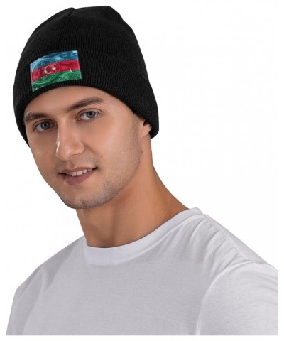 Azerbaijan Bitcoin Flag Knitted Hat Cold Weather Hat Warm Brimless hat Elastic Force Caps Black $11.49 Skullies & Beanies