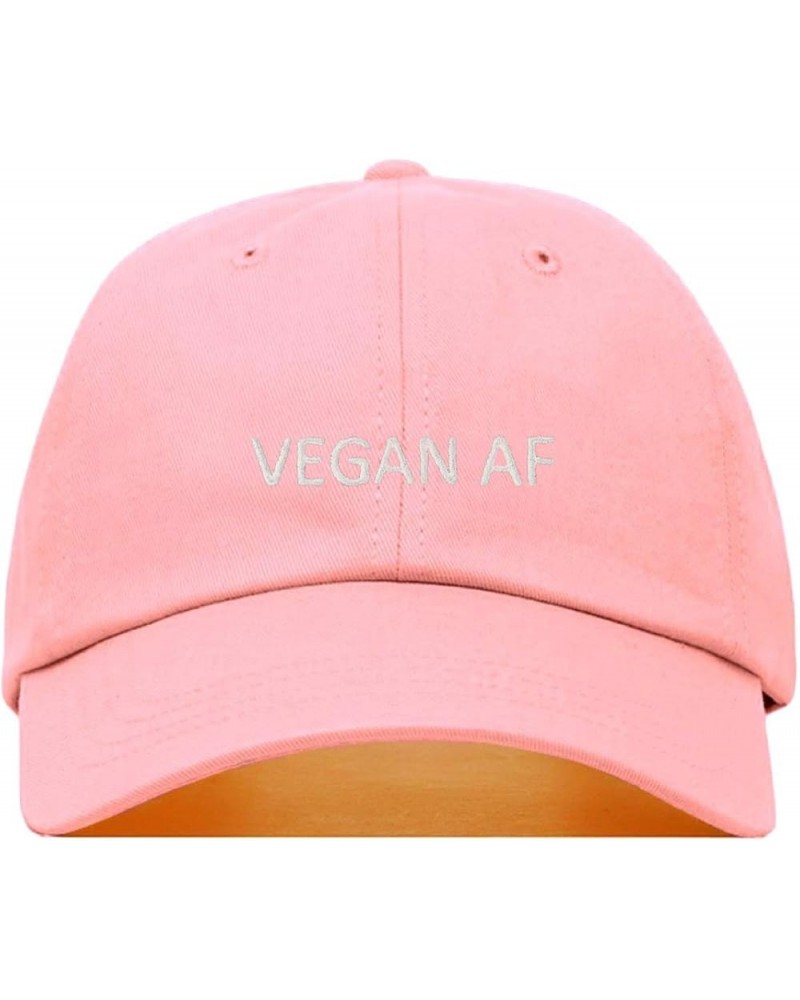 Vegan AF Baseball Hat, Embroidered Dad Cap, Unstructured Soft Cotton, Adjustable Strap Back (Multiple Colors) Light Pink $11....