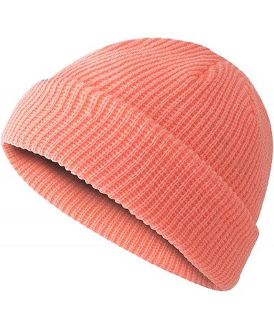 Womens Mens Winter Knitted Beanie Hat with Warm Knit Cap Thick Candy-Colored Dome Hat Lightweight Caps Orange Powder $7.89 Sk...