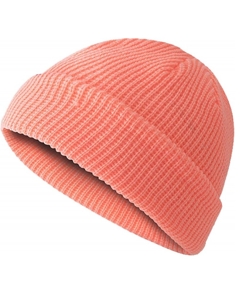 Womens Mens Winter Knitted Beanie Hat with Warm Knit Cap Thick Candy-Colored Dome Hat Lightweight Caps Orange Powder $7.89 Sk...