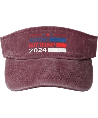 Anyone But Trump 2024 Hat Sun Visor Hats for Women Men Funny Adjustable Summer Golf Caps Red $11.93 Visors