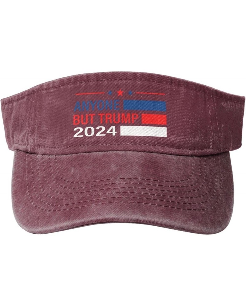 Anyone But Trump 2024 Hat Sun Visor Hats for Women Men Funny Adjustable Summer Golf Caps Red $11.93 Visors