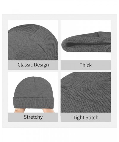 Warm Winter Hat and Stylish Darkgray Knitted Beanie for Men and Women, Wedding Car Pattern Minimalist Beanies Cap - Elastic a...