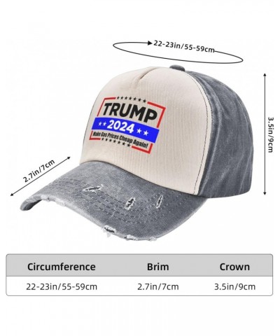 Make Gas Prices Cheap Again Trump 2024 Gifts Gray Vintage Cotton Baseball Caps Soft Dad Hat Ball Hats for Men Women $9.75 Bas...