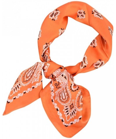 27.5 Inches Satin Head Scarf Hair Scarf Silk Head Scarf Silk Bandana Silk Hair Wrap Neck Scarf for Women Girls Orange $7.23 S...