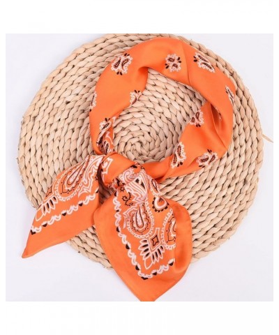 27.5 Inches Satin Head Scarf Hair Scarf Silk Head Scarf Silk Bandana Silk Hair Wrap Neck Scarf for Women Girls Orange $7.23 S...