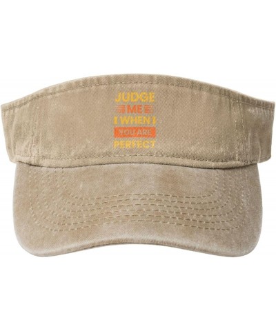 Judge Me When You are Perfect Sun Visor Hats for Women Men Sun Hat Vintage Golf Hat Adjustable Baseball Cap Natural $14.11 Vi...