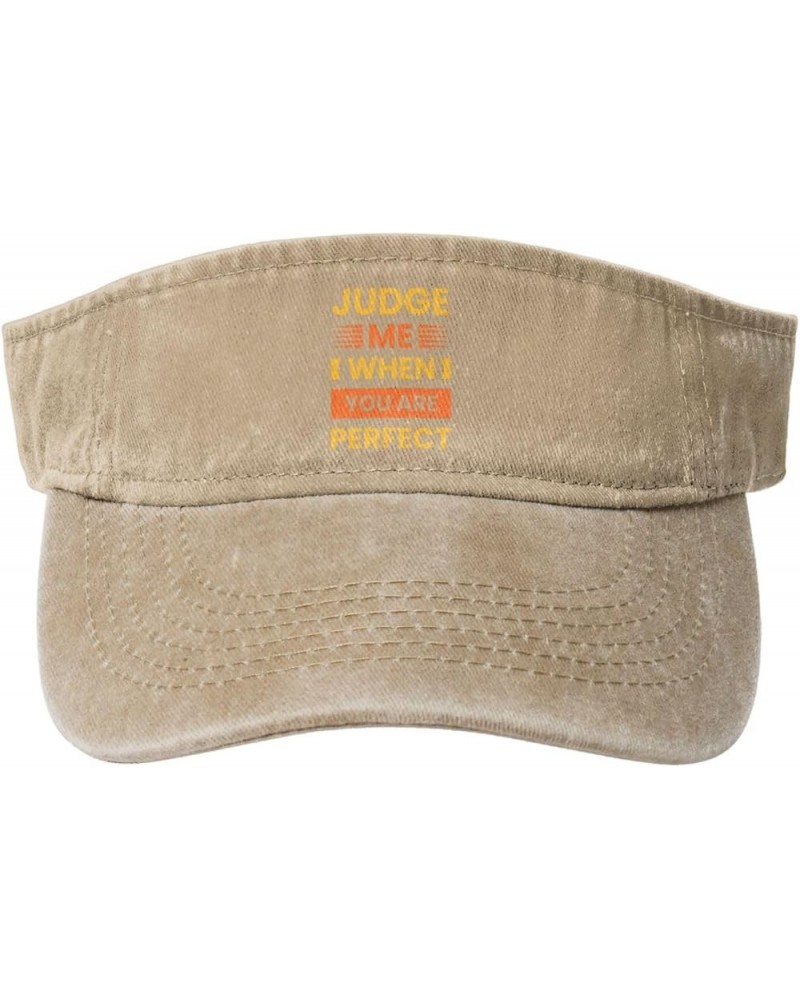 Judge Me When You are Perfect Sun Visor Hats for Women Men Sun Hat Vintage Golf Hat Adjustable Baseball Cap Natural $14.11 Vi...