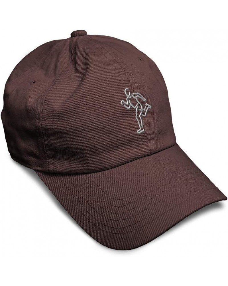 Soft Baseball Cap Track Runner Silver Tracking Recreational Cotton Embroidered Dad Hats for Men & Women Brown Design Only $13...