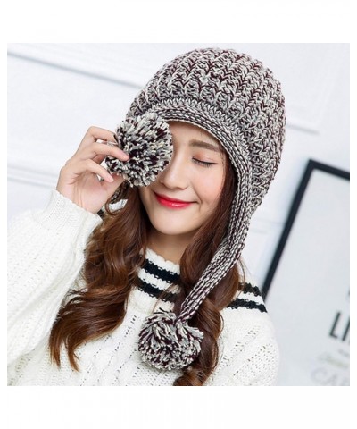 Womens Winter Knitting Beanies Hat,Fashion Thick Warm Earflap Skullies Beanies Pompon Ski Beanie Hats 5 $12.18 Skullies & Bea...