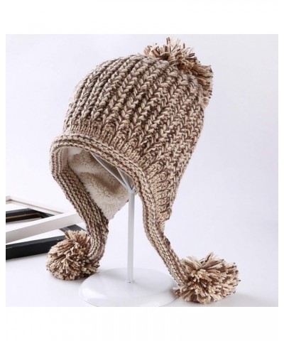 Womens Winter Knitting Beanies Hat,Fashion Thick Warm Earflap Skullies Beanies Pompon Ski Beanie Hats 5 $12.18 Skullies & Bea...