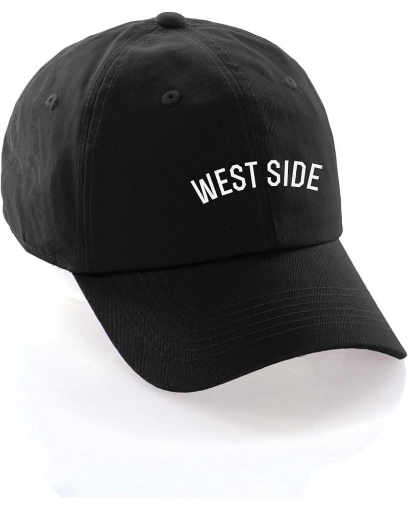 USA Cities Baseball Dad Hat Cap Cotton Unstructure Low Profile Strapback West Side Black White $12.21 Baseball Caps